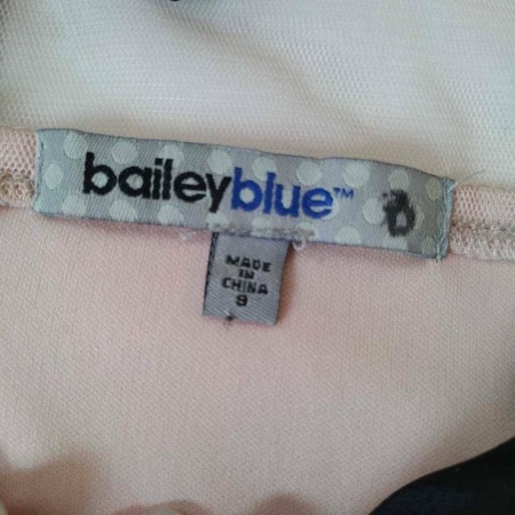 Bailey Blue Womens A Line Dress Pink Floral Sheer Bodice Scoop Neck Sleeveless 8 - Picture 5 of 7